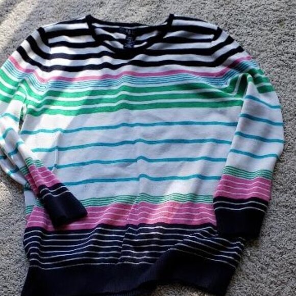 Chaps Lightweight Cotton Blend Striped Sweater - Picture 1 of 2